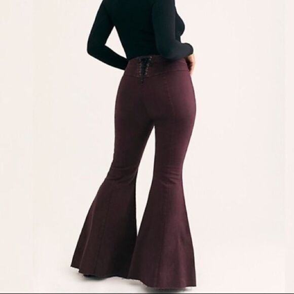 Purple Free People Super Flare Jeans - Picture 3 of 9